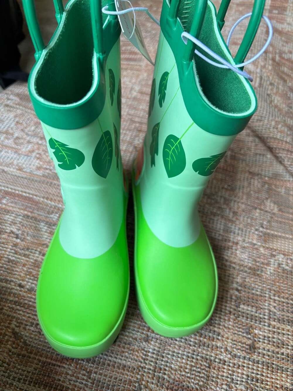 Cat & Jack Kesi Green Caterpillar Rain Boots Size 10